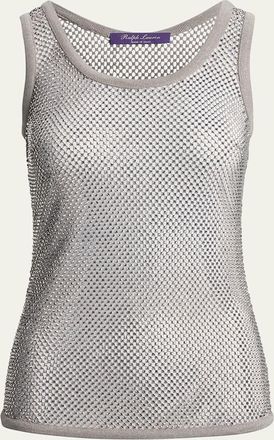Ralph Lauren Collection Melony Embellished Mesh Tank Top