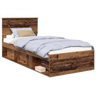 vidaXL Estructura De Cama Con Cabecera Madera Vieja 75 X 190 Cm Vidaxl