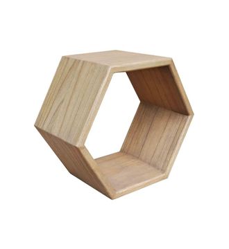 Moycor Estante de pared hexagonal de madera beige 40x40 cm