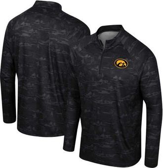 Colosseum Mens Colosseum Black Iowa Hawkeyes Carson Raglan Quarter-Zip Jacket at Nordstrom, Size Medium