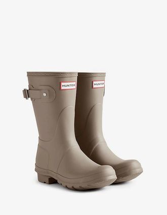 Hunter Womens Hunter Original Short Rubber Womens Kettle Wellington Boots - Brown - Size: 5