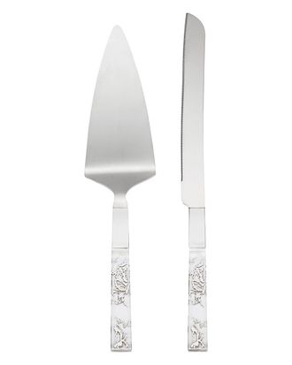 Lenox Silver Peony 2pc Dessert Set