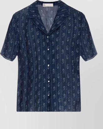 Tory Burch silk blend paisley print short-sleeve camp-collar shirt