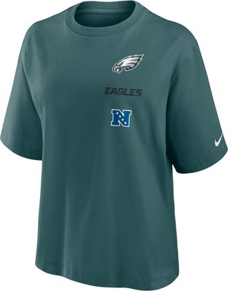 Nike Philadelphia Eagles Primetime Premium Essential Boxy Nike Womens NFL T-Shirt in Green | 01CM3JD86-WX5