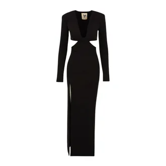 Aniye By Kleedjes, Dames, Zwart, XS, Polyester, Dafne Lange Jurk