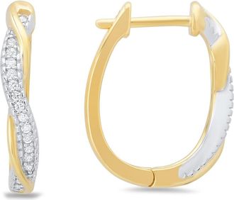 Queen Jewels Two-Tone Cubic Zirconia Swirl Hoop Earrings in Silver/Gold at Nordstrom Rack