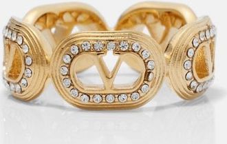 Valentino Ovalette Swarovski-embellished ring