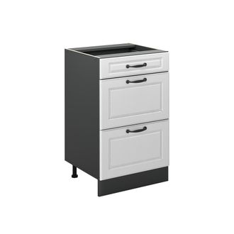 Vicco Mueble Bajo De Cocina R-line, Blanco Casa De Campo/antracita, 50 Cm Sin Encimera, Vicco