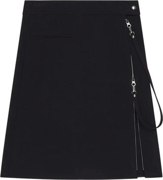 Courr&egrave;ges Heritage Crepe Rok met Rits - Dames - Midirokken - Zwart - M - Rokken