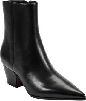 Marc Fisher Mavey Pointed Toe Bootie in Black Leather at Nordstrom Rack, Size 5.5