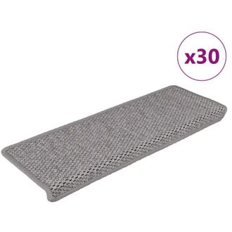 vidaXL Vidaxl - Alfombra Autoadhesiva Escalera Sisal 30 Uds 65x21x4 Cm Plateado