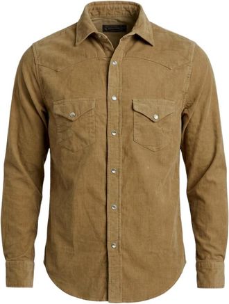 CHESAPEAKE'S Western Fluweel Shirt Flagstaff - Heren - Overhemden - Bruin - Maat: XL Taf
