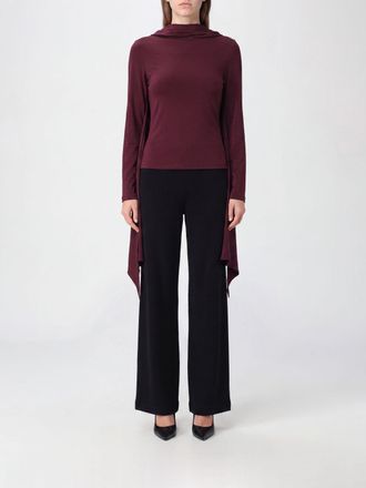 Rotate Slim Fit Viscose Blouse with Long Sleeves and Pussy-Bow Neck