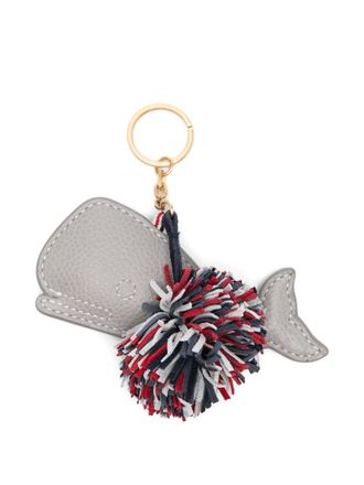 Thom Browne whale-motif keyring - unisex - Calf Leather - One Size - Grey