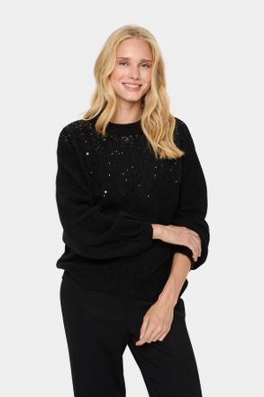 Saint Tropez Strickpullover SAINT TROPEZ BarbelSZ Pullover, Damen, Gr. L (40), schwarz, Strick, Obermaterial: 54% Polyester, 38% Polyamid, 5% Wolle, 3% Elasthan, u