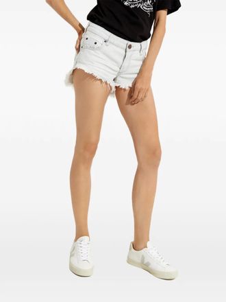 One Teaspoon Shorts met franje - Blauw