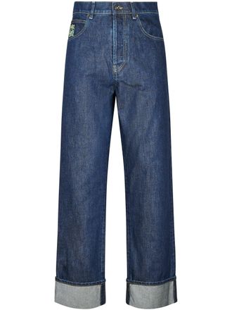 Marni Wide-Leg Casual Trousers with Cuffed Hem