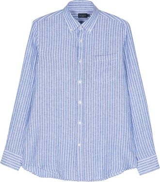 Paul & Shark striped linen shirt - men - Linen/Flax - 38 - Blue