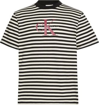 Calvin Klein Jeans striped logo T-shirt - men - Cotton - M - White