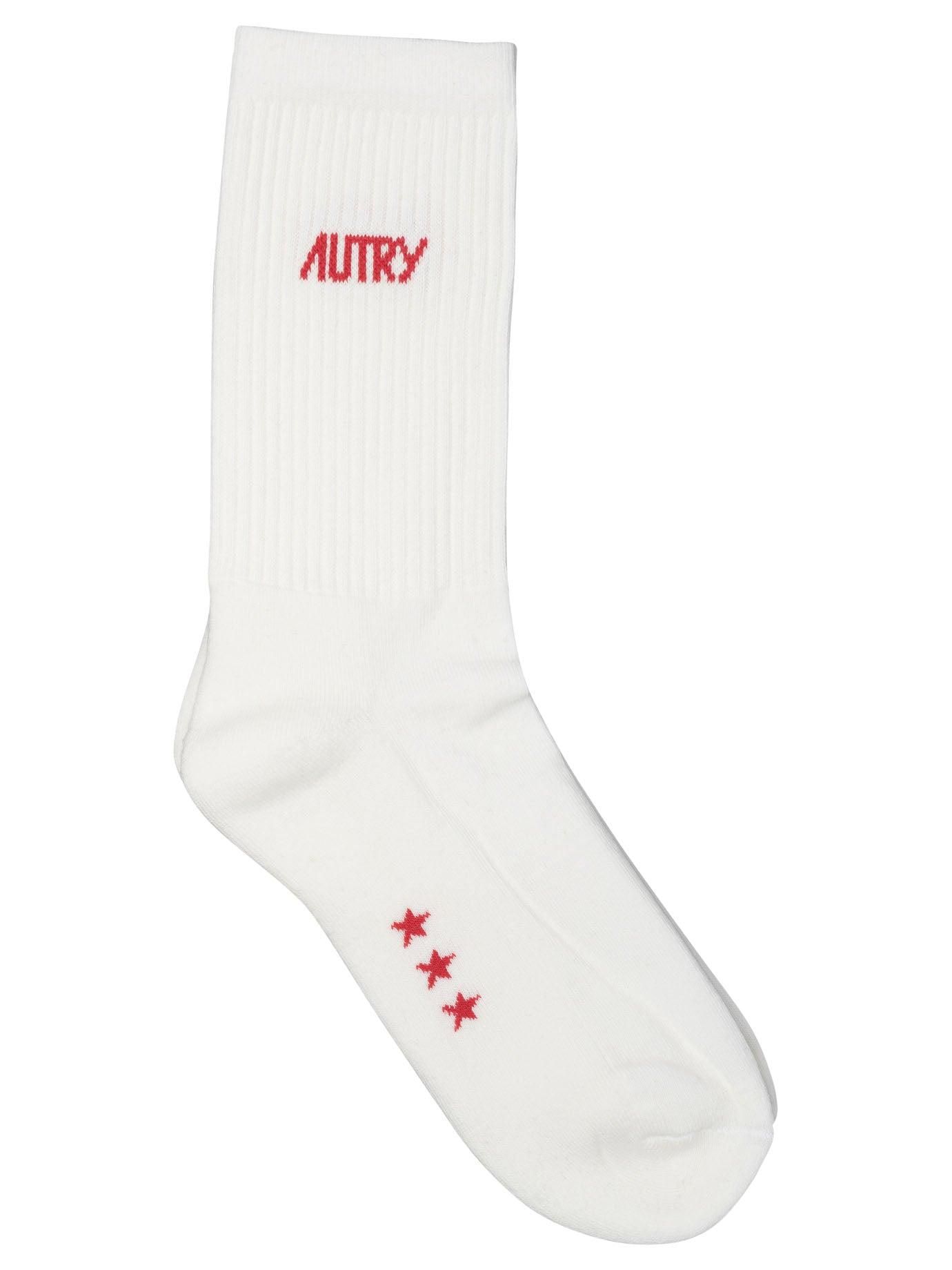 Autry テリ ロコ ソックス SOPU 36S1 Autry - Logo cotton blend socks