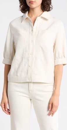Max Studio Twill Short Sleeve Jacket in Natural at Nordstrom Rack, Size X-Small