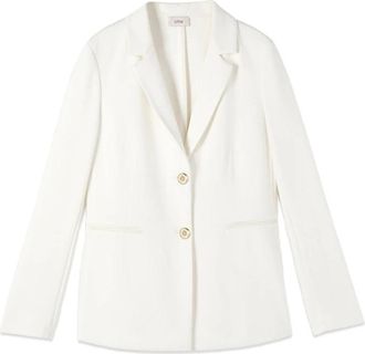Oltre Jassen, Dames, Wit, S, Leer, Soft Touch Jersey Blazer