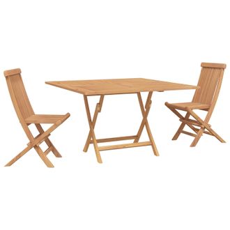 vidaXL Juego Bistro De Jard&iacute;n 3 Pcs Marr&oacute;n Madera De Teca Maciza Vidaxl