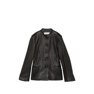 R&oacute;he Grained-leather Jacket