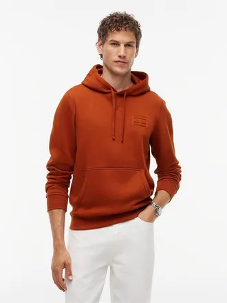 Tommy Hilfiger Mens Embroidered Flag Brushed-Back Hoodie - Cinnamon Russet - XXXL
