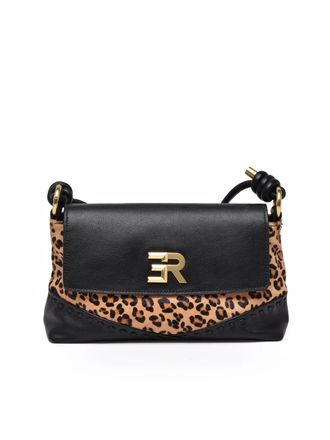Ermanno Scervino Alicia Cavallino Shoulder Bag With Leopard Pony Print