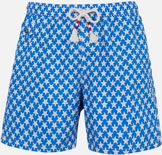 MC2 Saint Barth Man Lightweight Fabric Swim-shorts Lighting 70 With Seastars Print