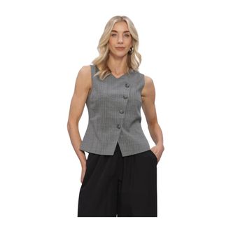 Envii Enmathilde SL Vest 7333 - Dames - Pakken - Grijs - Maat: M Leer