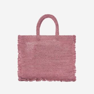MC2 Saint Barth Womens Shoulder Bag Volant Raffia Pink