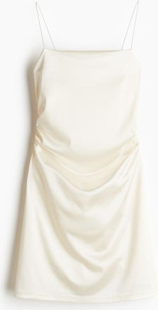 H&M Drapiertes Slip Dress - White