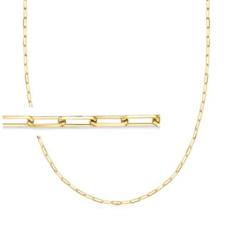 Ross-Simons 2.5mm 18kt Gold Over Sterling Paper Clip Link Necklace