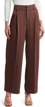 Vince Satin Wide Leg Trousers in Nutwood at Nordstrom Rack, Size 12