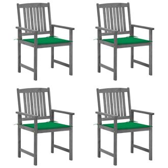 vidaXL Vidaxl - Sillas De Jard&iacute;n Con Cojines 4 Uds Madera Maciza De Acacia Gris
