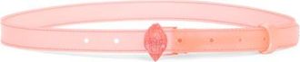 Kurt Geiger Crystal Eagle Buckle Belt in Coral at Nordstrom, Size X-Small