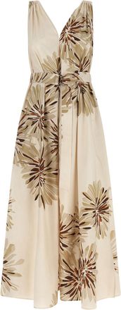 Brunello Cucinelli Beige Cotton Midi Womens Dress