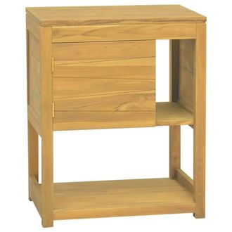 Berkfield Home Bathroom Cabinet 60x40x75 cm Solid Wood Teak in Brown | Size: 60 x 40 x 75 cm