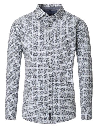 Casamoda casual overhemd Casa Moda Casual Fit donkerblauw geprint