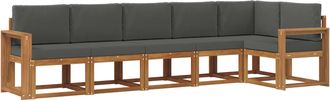vidaXL Conjunto De Sof&aacute;s De Exterior 6 Uds. Natural Y Antracita Vidaxl