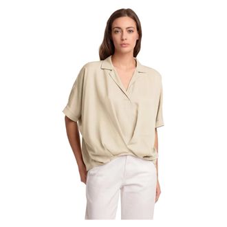 Kocca Blouses, female, Beige, Size: XS Relaxed fit short sleeve blouse