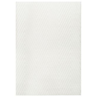 Beliani Alfombra Para Sal&oacute;n Estilo Moderno Forma Rectangular Jacquard 160 X 230 Cm Pelo Corto Blanco Crema Twynam