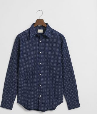 GANT Men Regular Fit Micro Print Shirt (XXXL) CLASSIC BLUE