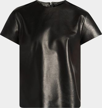 Tom Ford Leather Short-Sleeve Top