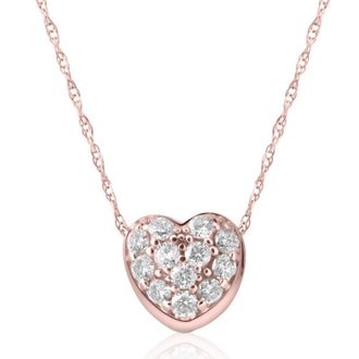 Pompeii3 1/4Ct Diamond Petite Diamond Pendant Necklace in 14k White, Yellow, or Rose Gold