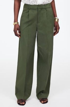 Madewell Slouchy Straight Leg Twill Pants in Dark Loden at Nordstrom Rack, Size 00