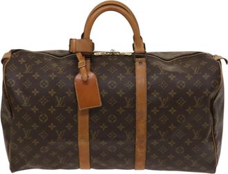 Louis Vuitton Keepall 50 Brown Canvas Travel Bag (Pre-Owned)