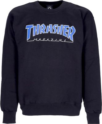 Thrasher Gestreepte Crewneck Lange Mouw Sweatshirt - Heren - Sweatshirts - Blauw - M - Katoen - Hoodies & sweatvesten